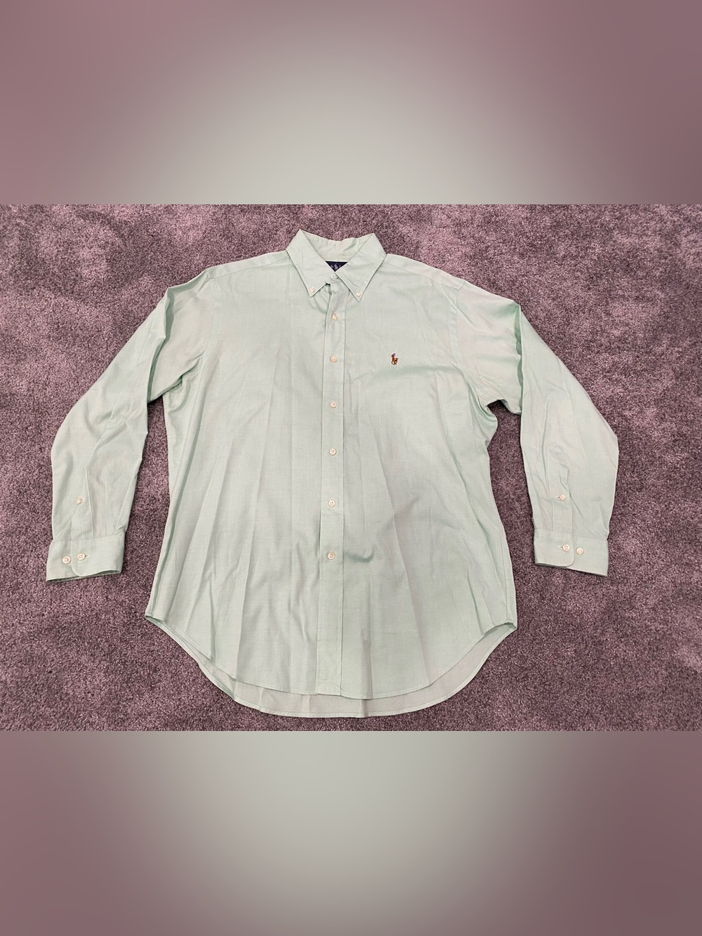 Ralph Lauren Shirt Mens 16 32/33 Light Green Button Down Long Sleeve Classic Fit